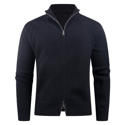 Herren Strickjacke Modern Reißverschluss Hochkragen
