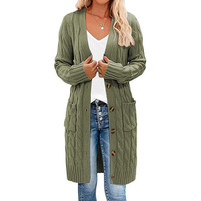 Women's Cardigan Chunky Knit Warm with Pockets and Buttons