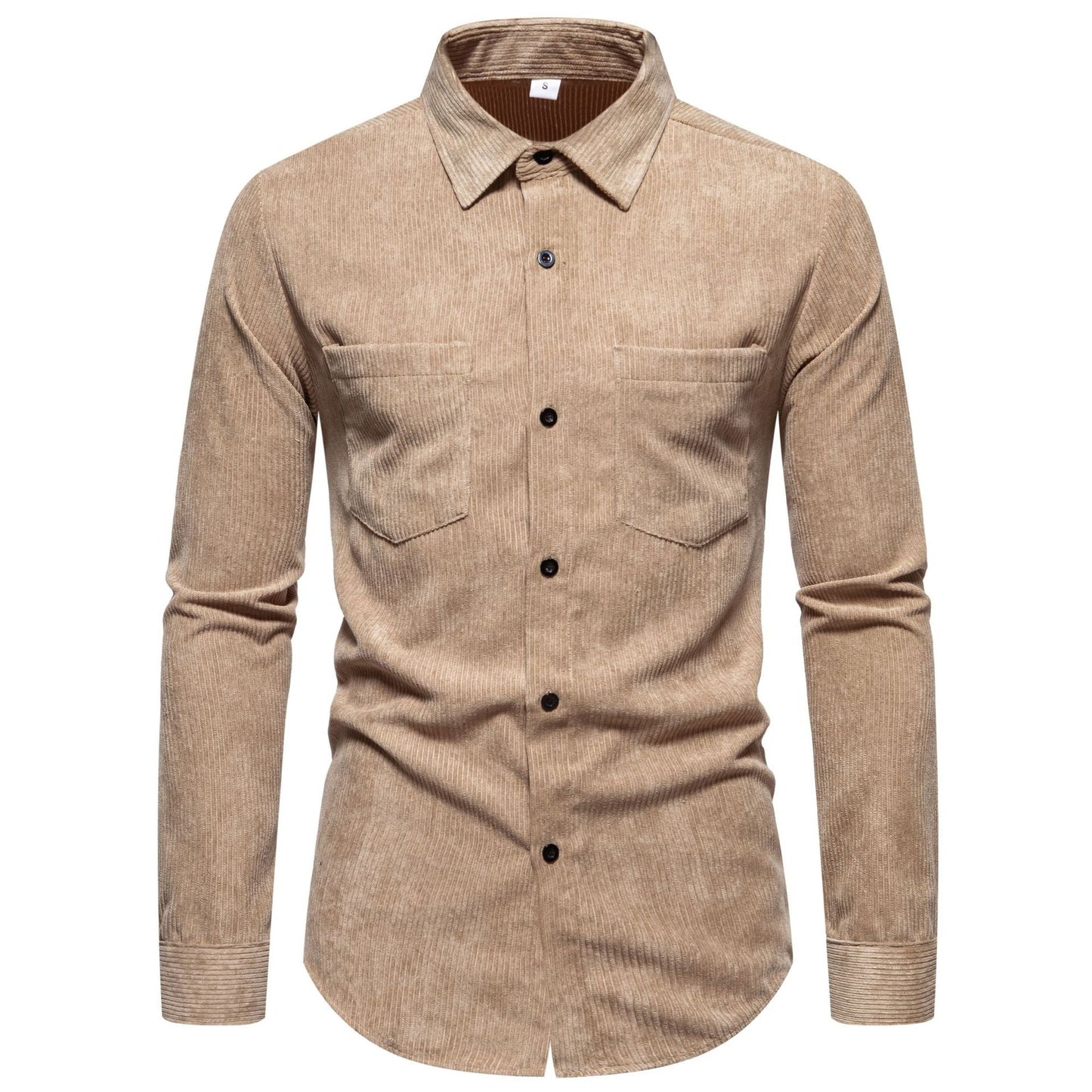 Men's Corduroy Shirt Classic Elegant Chest Pocket