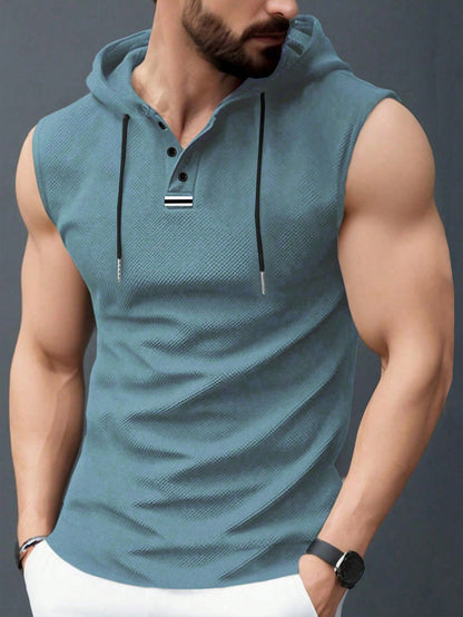 Men's Tank Top Hoodie Sporty Textured