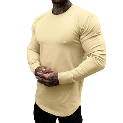 Men's Long-Sleeve T-Shirt Soft Cotton Crew Neck
