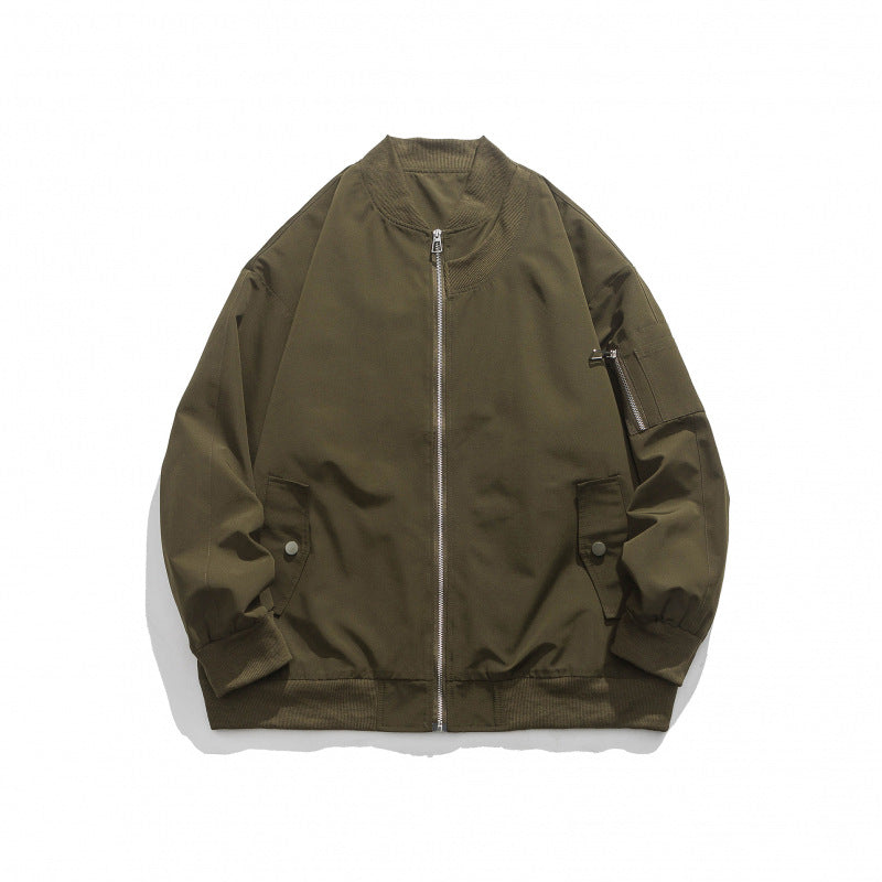 Men's Bomber Jacket Comfortable Zipper Pockets
