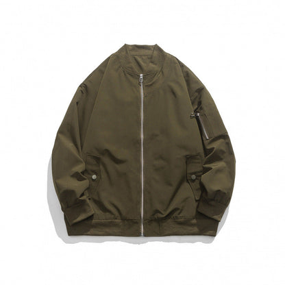 Men's Bomber Jacket Comfortable Zipper Pockets