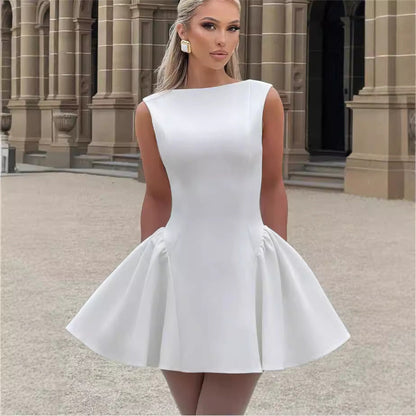 Damen Kleid Party Elegant Ausschnitt Schwingrock - IdealeKleiden