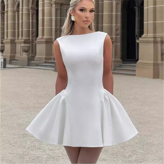 Damen Kleid Party Elegant Ausschnitt Schwingrock - IdealeKleiden