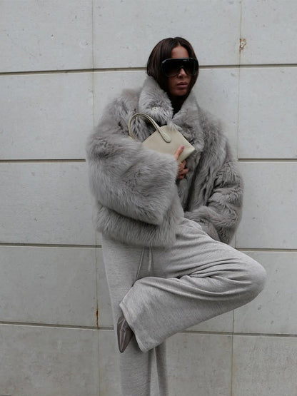 Women's Premium Faux Fur Jacket Elegant Design