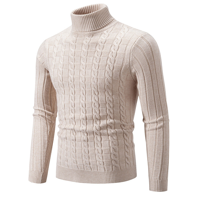 Men's High-Neck Cable Knit Sweater Classic