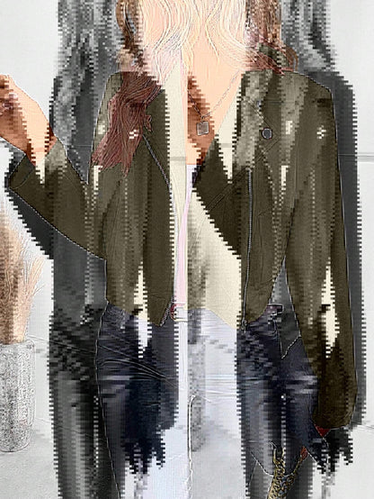 Women's Leather Biker Jacket Asymmetrical Elegant