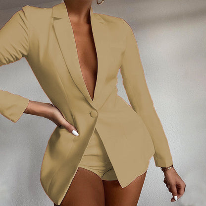 Women's Blazer Suit Elegant V-Neck Modern Design