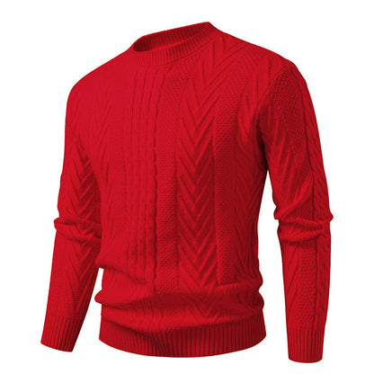 Men's Cable Knit Crew Neck Sweater