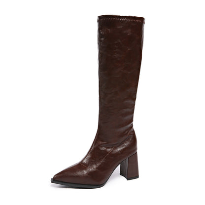 Women's Boots High Fashion Block Heel Pointed Toe