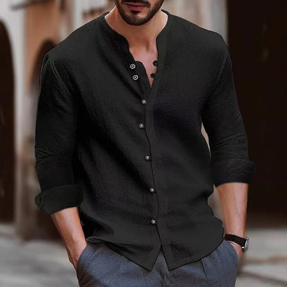 Men's Shirt Elegant Button Placket Structured Design