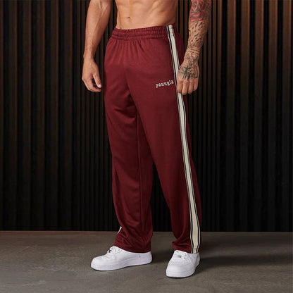 Men's Sporty Joggers with Contrast Stripes