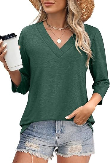 Women's Top V-Neck Elegant Blouse