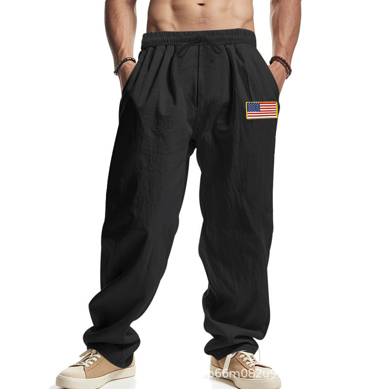 Men's Casual Trousers American Design Elastic Waistband