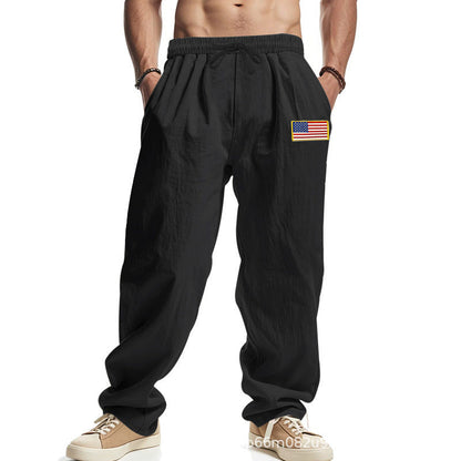 Men's Casual Trousers American Design Elastic Waistband