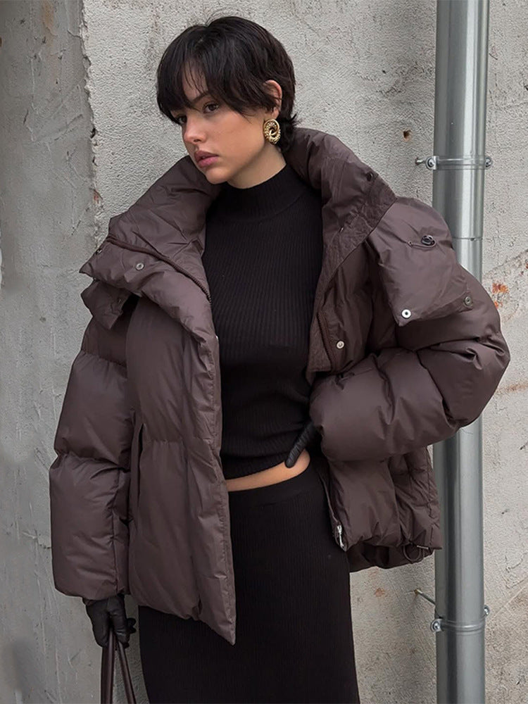 Women's Winter Jacket Oversized Stand-up Collar Elegant