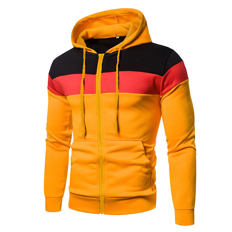 Men's Sports Jacket Color Block Design Hooded