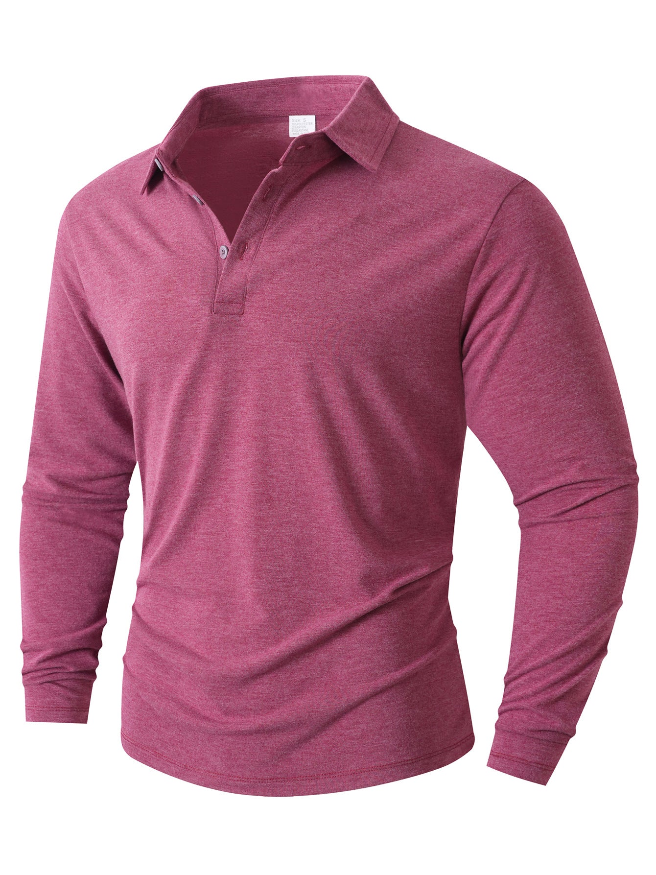 Men's Long-Sleeve Polo Shirt Modern Slim Fit