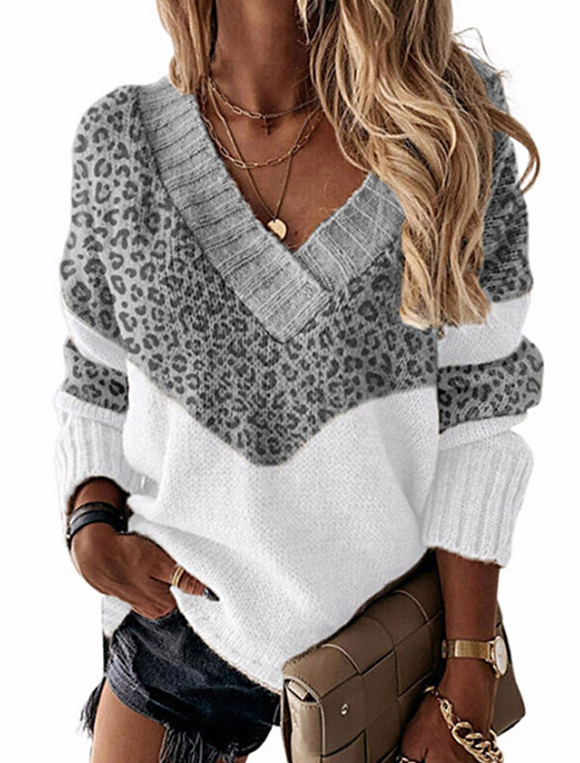 Women's Stylish Leopard Print Trendy Sweater