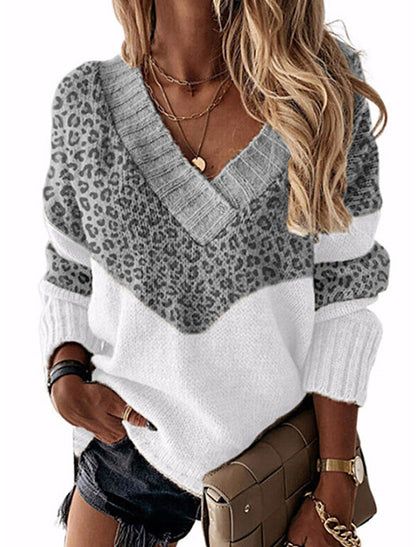 Women's Stylish Leopard Print Trendy Sweater