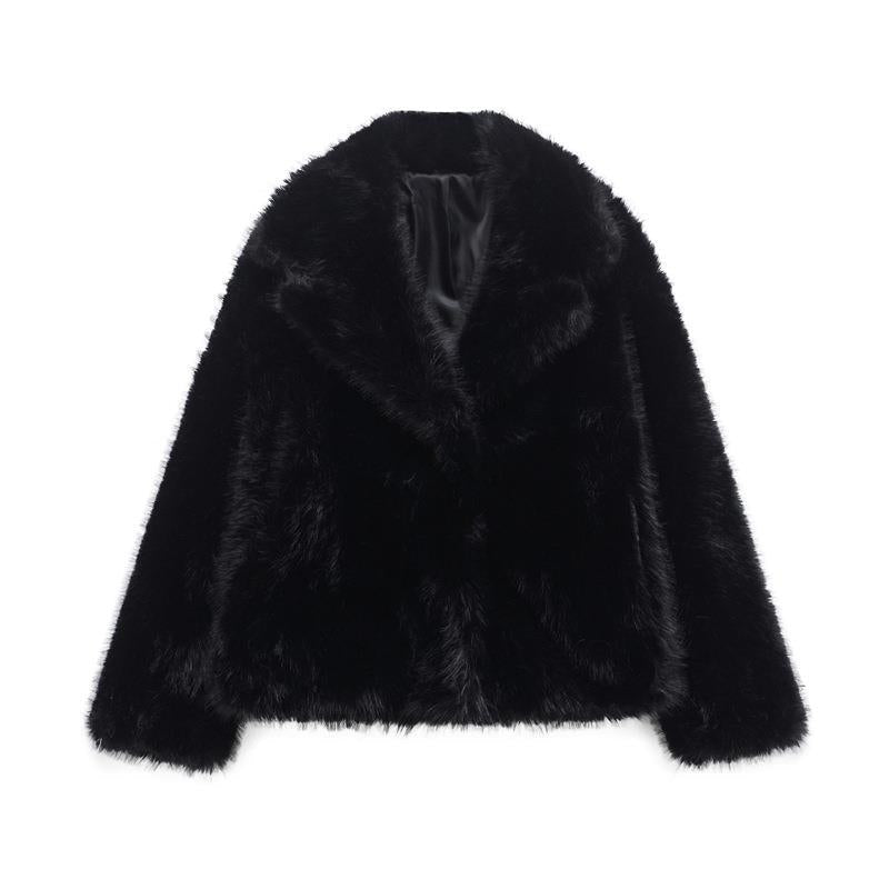 Women's Elegant Long Faux Fur Blazer