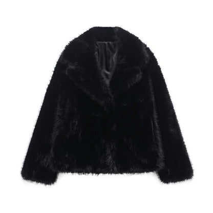 Women's Elegant Long Faux Fur Blazer