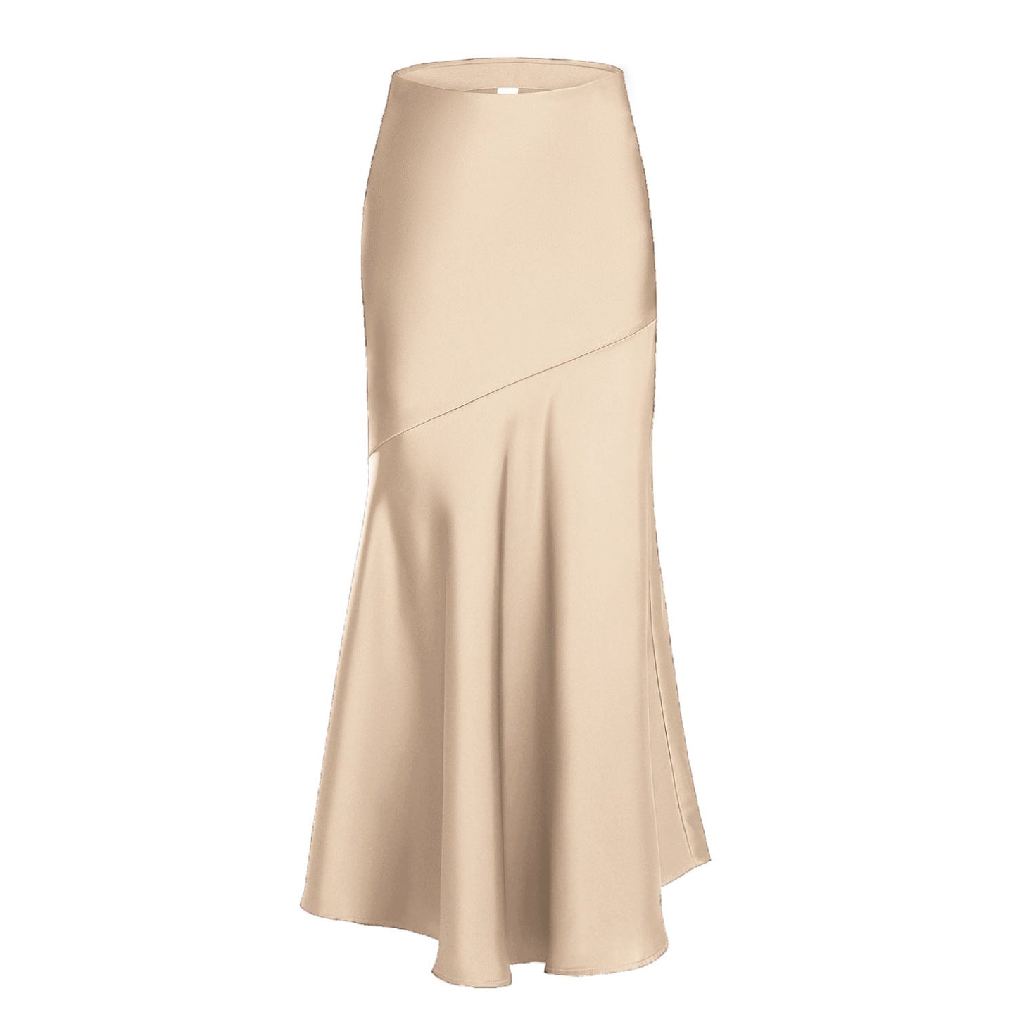 Women's Maxi Skirt Elegant Flowy Diagonal Seams