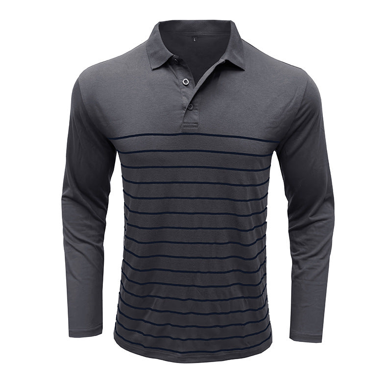 Elegant Piqué Pullover Slim Fit Stripe Design