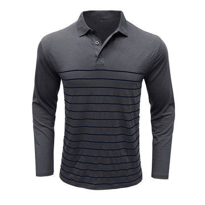 Elegant Piqué Pullover Slim Fit Stripe Design