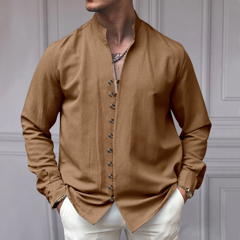 Men's Long-Sleeve Shirt Modern Buttons Elegant Design