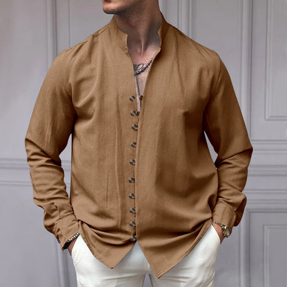 Men's Long-Sleeve Shirt Modern Buttons Elegant Design
