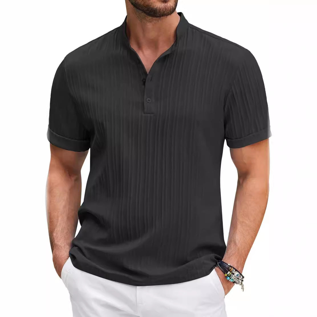 Men's Short-Sleeve T-Shirt Trendy Textured Look