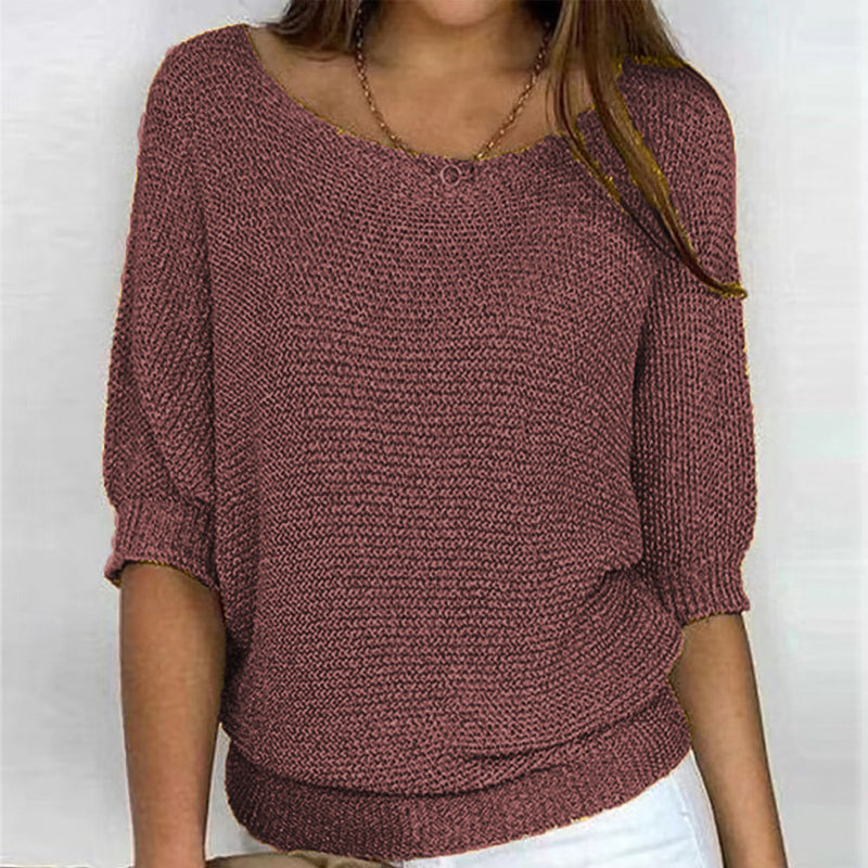 Elegant Solid-Colored Sweater