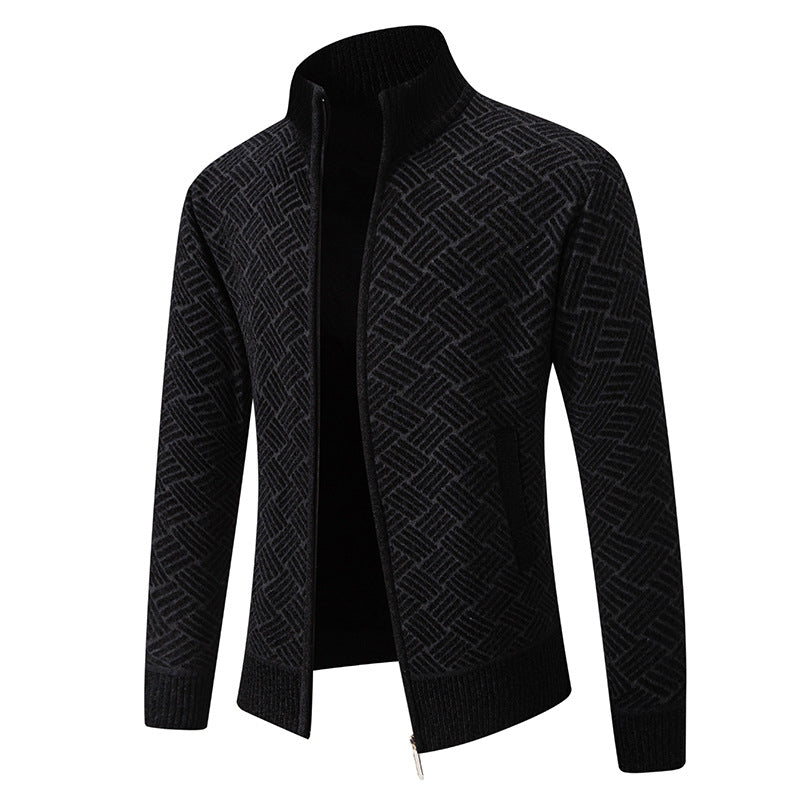 Men's Cardigan Plaid Pattern Modern Stylish