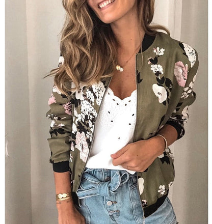 Fashionable Floral Jacket Elegant Women