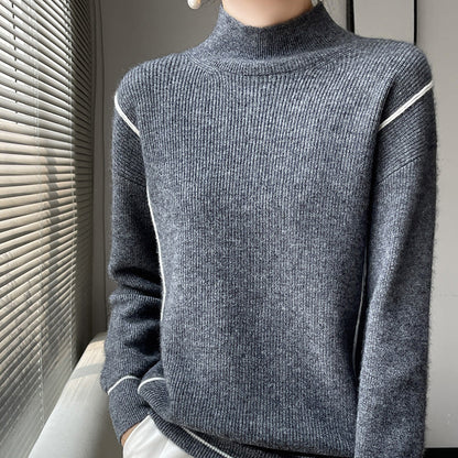 Elegant Turtleneck Sweater Plain Style