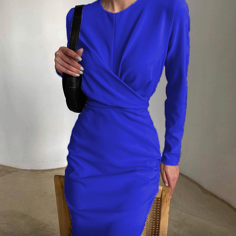 Women's Wrap Dress Elegant Long Sleeve Flowy Cut