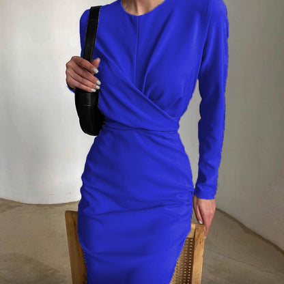 Women's Wrap Dress Elegant Long Sleeve Flowy Cut