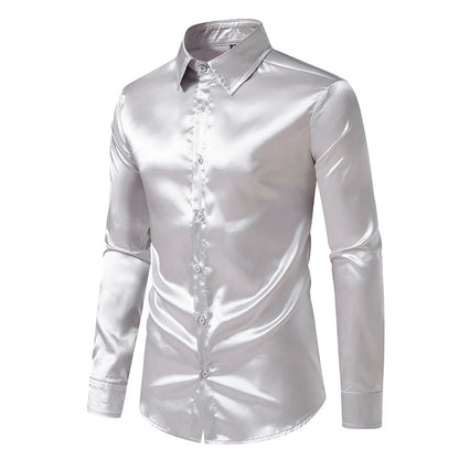Men's Silk Shirt Elegant Slim Fit