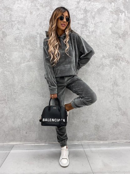 Women's Fleece Set Soft High-Neck Elastic
