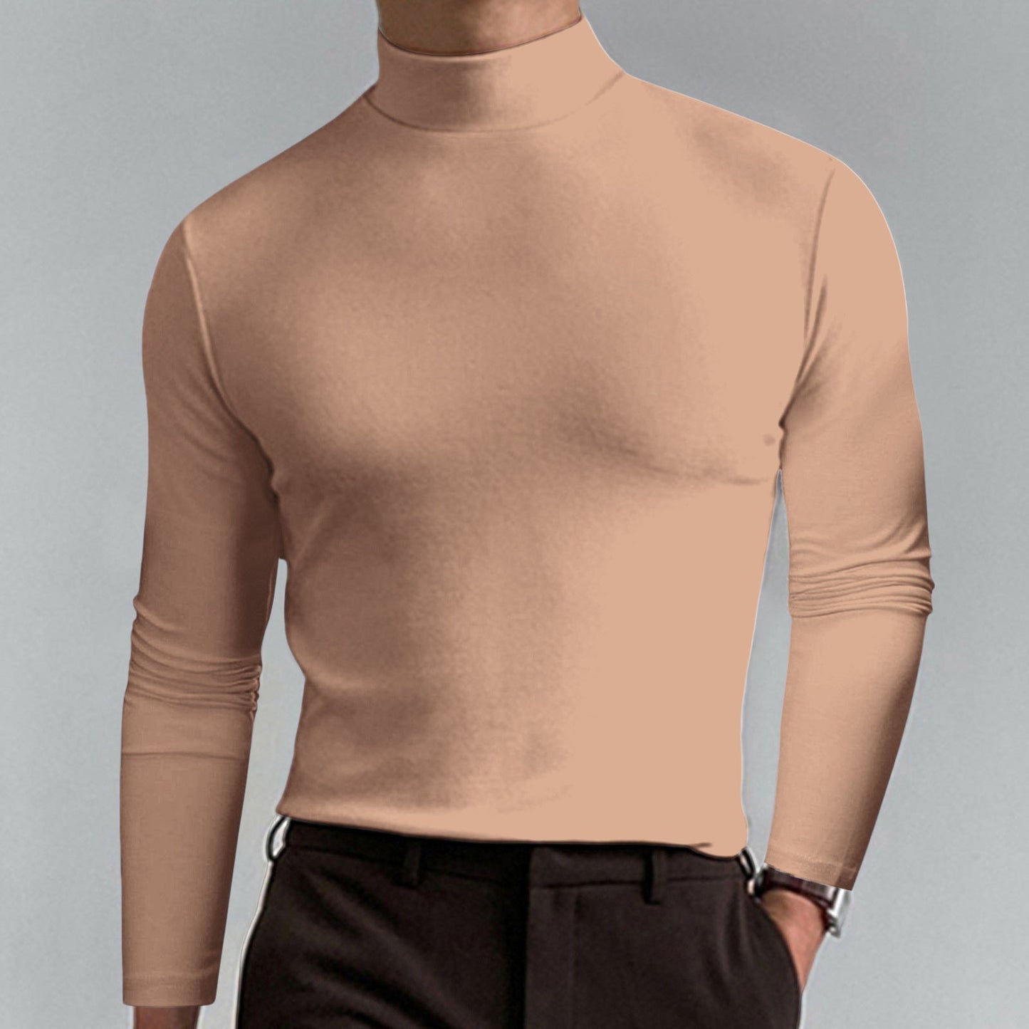 Men's Fine Cotton Turtleneck Sweater Elegant Design