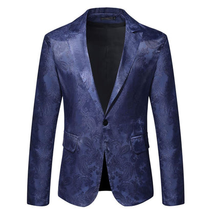 Men's Paisley Pattern Blazer Elegant Slim Fit