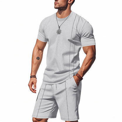 Men's Sports Outfit Short-Sleeve Shirt and Shorts Breathable