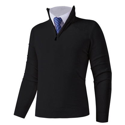 Men's Knitted Jumper Modern Zip Elastic