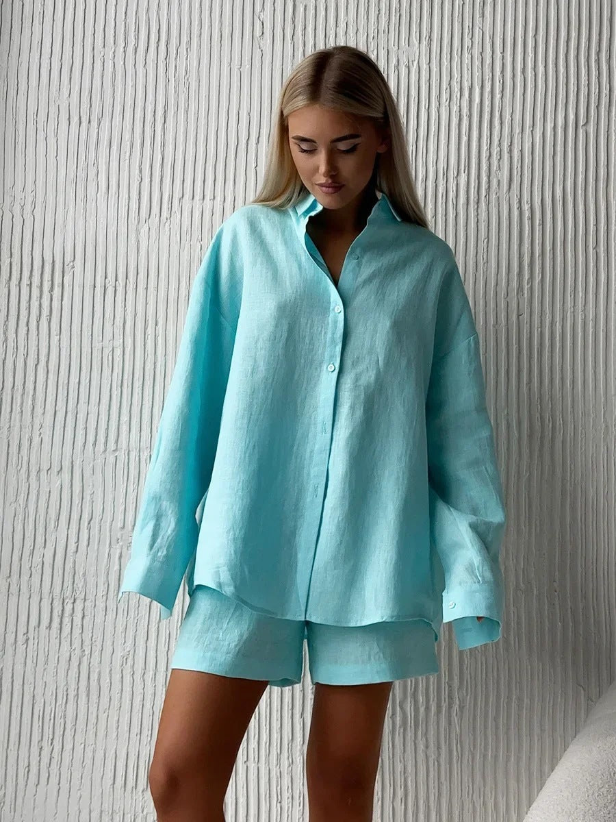 Women's Linen Outfit Summer Set