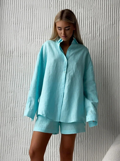 Women's Linen Outfit Summer Set