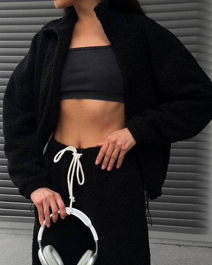 Women's Tracksuit Set Hooded Elastic Comfy