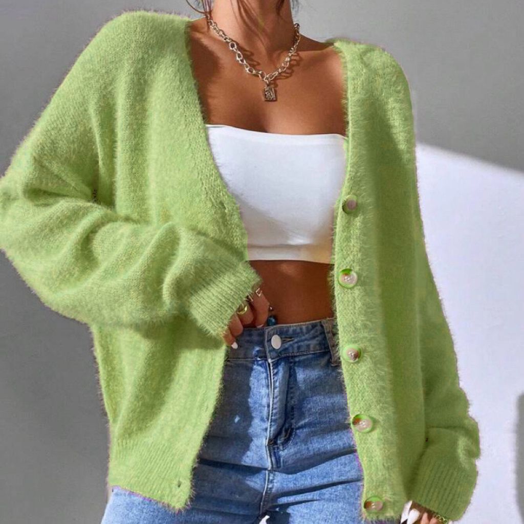 Women's Soft Knit Casual Gold Cardigan
