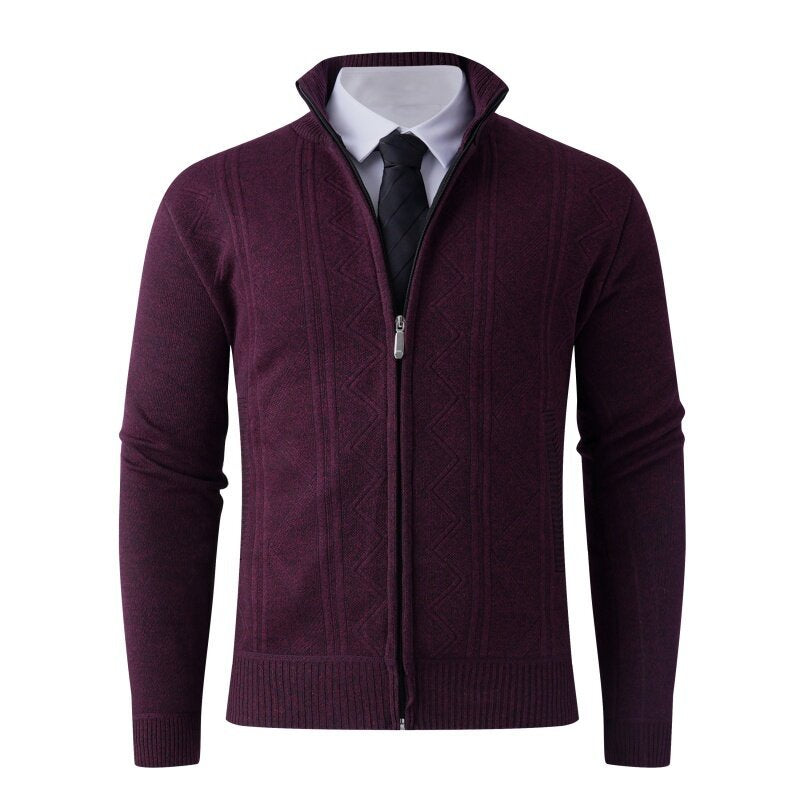 Men's Cardigan Modern Elegant Zipper Design
